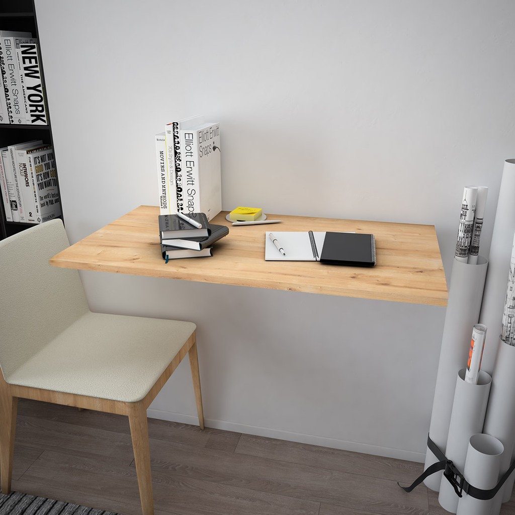 Hereve 90 x 60 cm Duvara Monte Katlanır Masa Mutfak Masası Yemek Masası Çalışma Masası Yer Kaplamayan Masa - Atlantik Çam Çalışma Masası Fiyatı