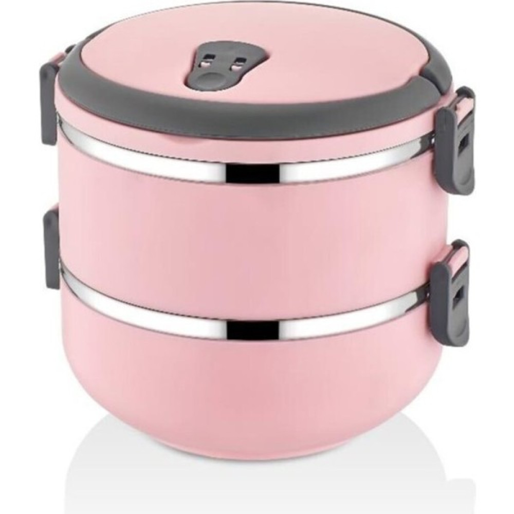 herkesetoptantic Freshbox 2 Katlı Sefer Tası Yemek Termosu (Pudra Pembe) Saklama Kapları Fiyatı