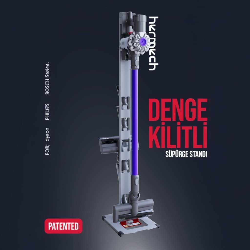 Hermech Dyson Philips Bosch Samsung Uyumlu Süpürge Standı - DENGE KİLİT SİSTEMLİ - - GRİ Diğer Fiyatı