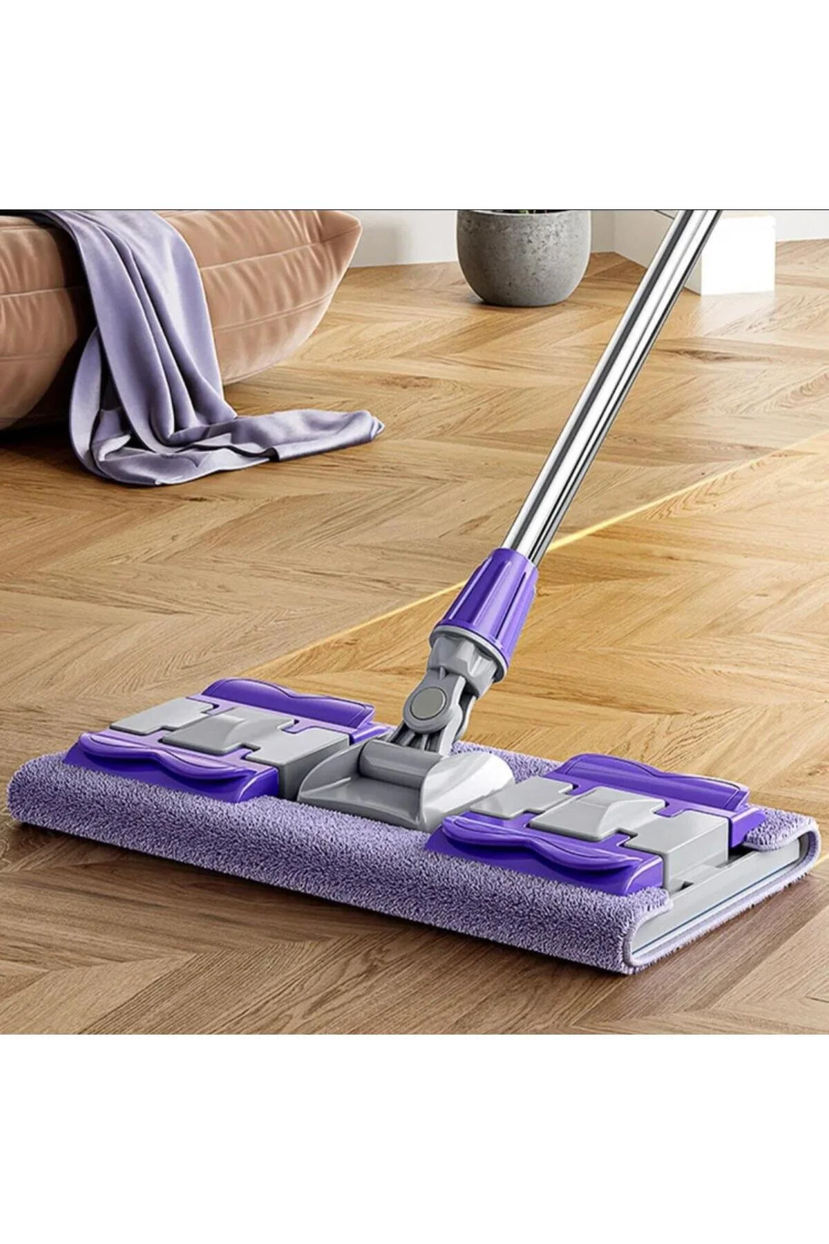 Hermoni Mandalı Mor Mop Kıskaçlı Cam Silme Mopu Mikrofiber Yedek Bezli Yer Duvar Fayans Silme Mopu" Deterjan ve Temizlik Ürünleri Fiyatı