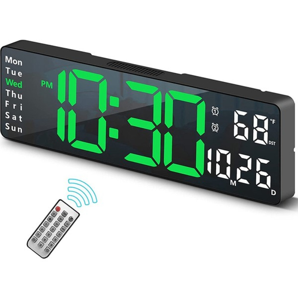 Hermoso 13 Inç Büyük Ekran LED Dijital Duvar Saati-A (Yurt Dışından) - Siyah - 10 cm Dekoratif Saat Fiyatı