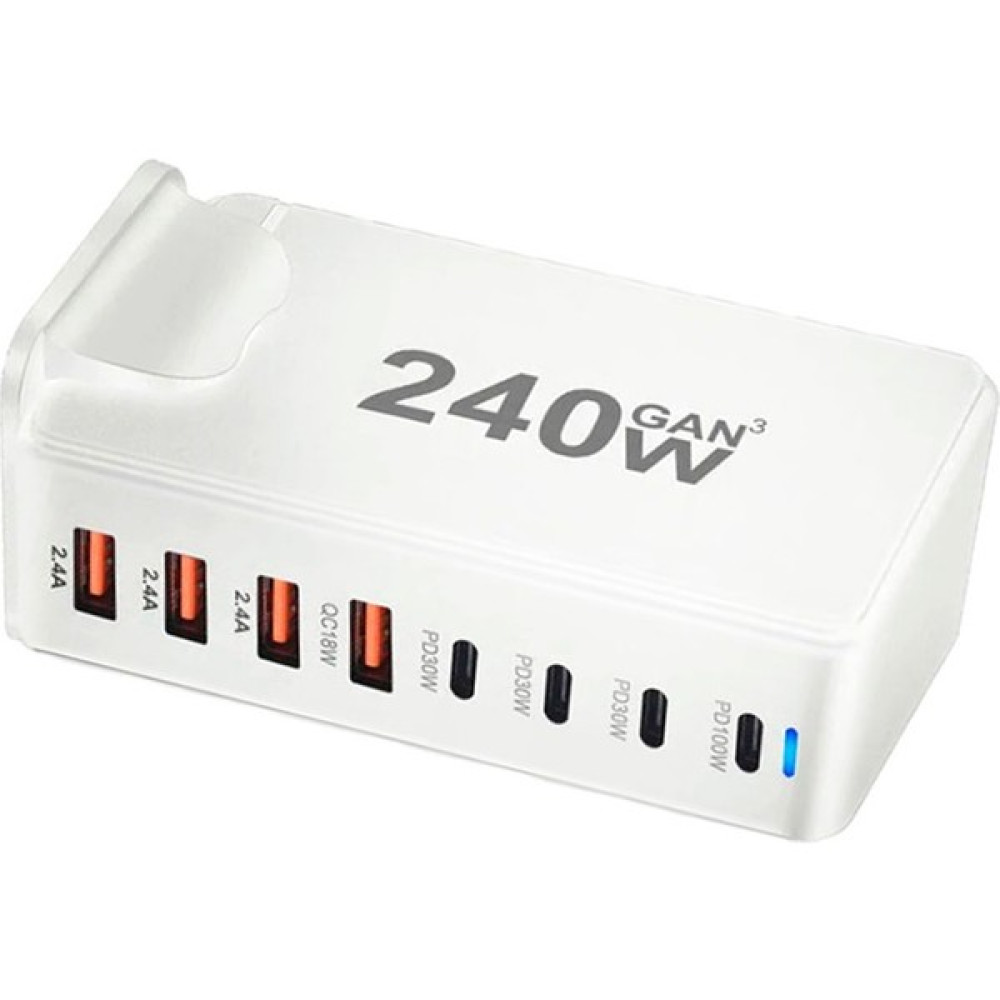 Hermoso 240W Usb-C 8 Bağlantı Noktalı Pd Gan Şarj Cihazı Pd3.0 Qc3.0 Hızlı Şarj Beyaz (Ab) (Yurt Dışından) Cep Telefonu Şarj Cihazı Fiyatı