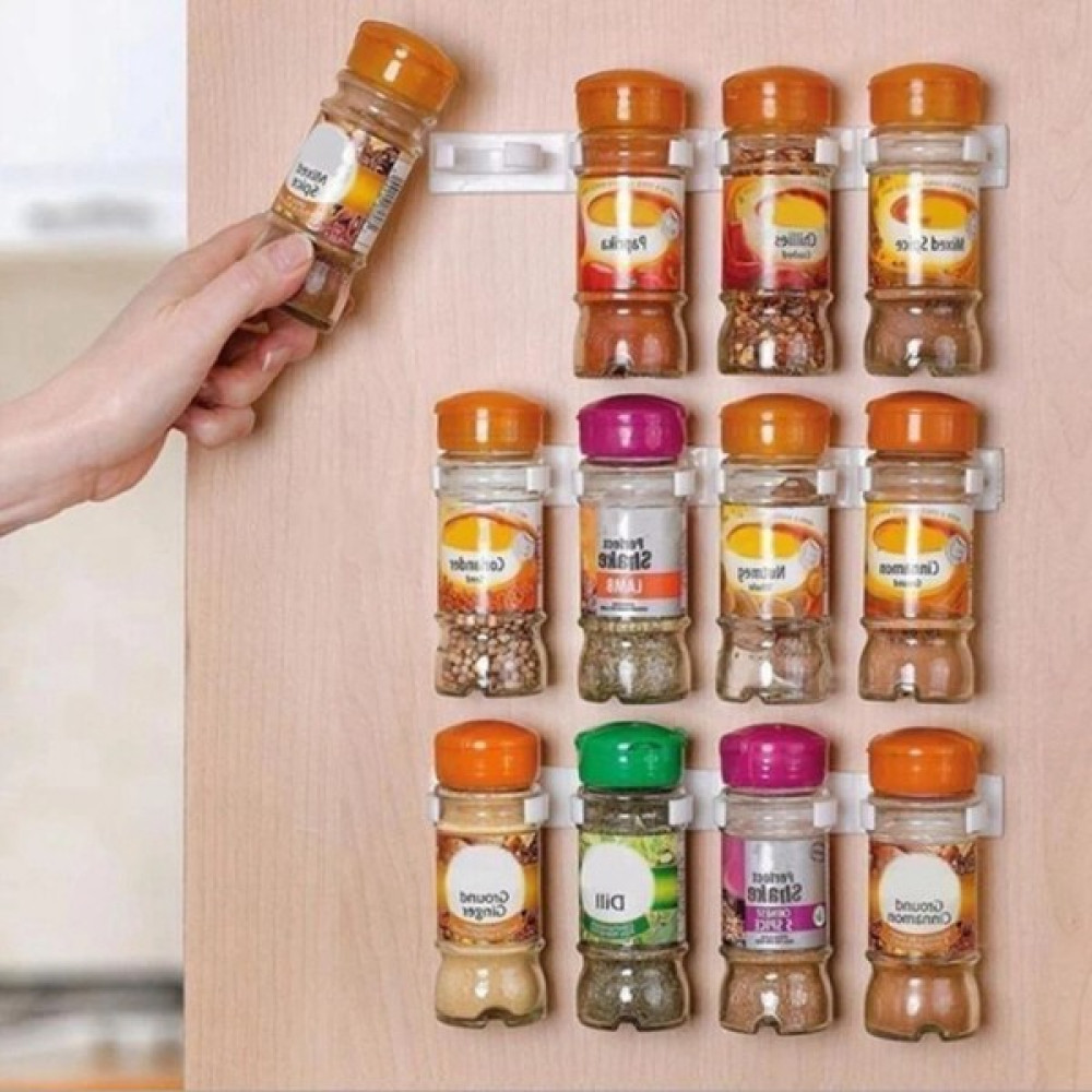 Hermoso Mutfak Baharat Kavanoz Rafı Duvara Monte Yapışkan Baharat Şişeleri Tutucu (Yurt Dışından) - Şeffaf - 1 Adet - 1000 ml Saklama Kapları Fiyatı