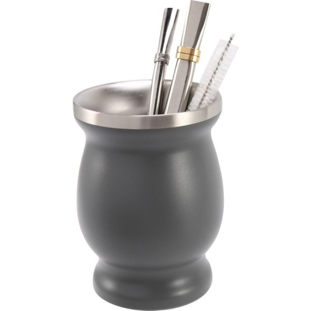 Hermoso Paslanmaz Yerba Mate Su Kabağı Çay Bardağı Seti Kahve Su Bardağı 8oz Gri (Yurt Dışından) - 1 Adet - Beyaz - 999 ml Fincan / Bardak / Kahve Takımı Fiyatı
