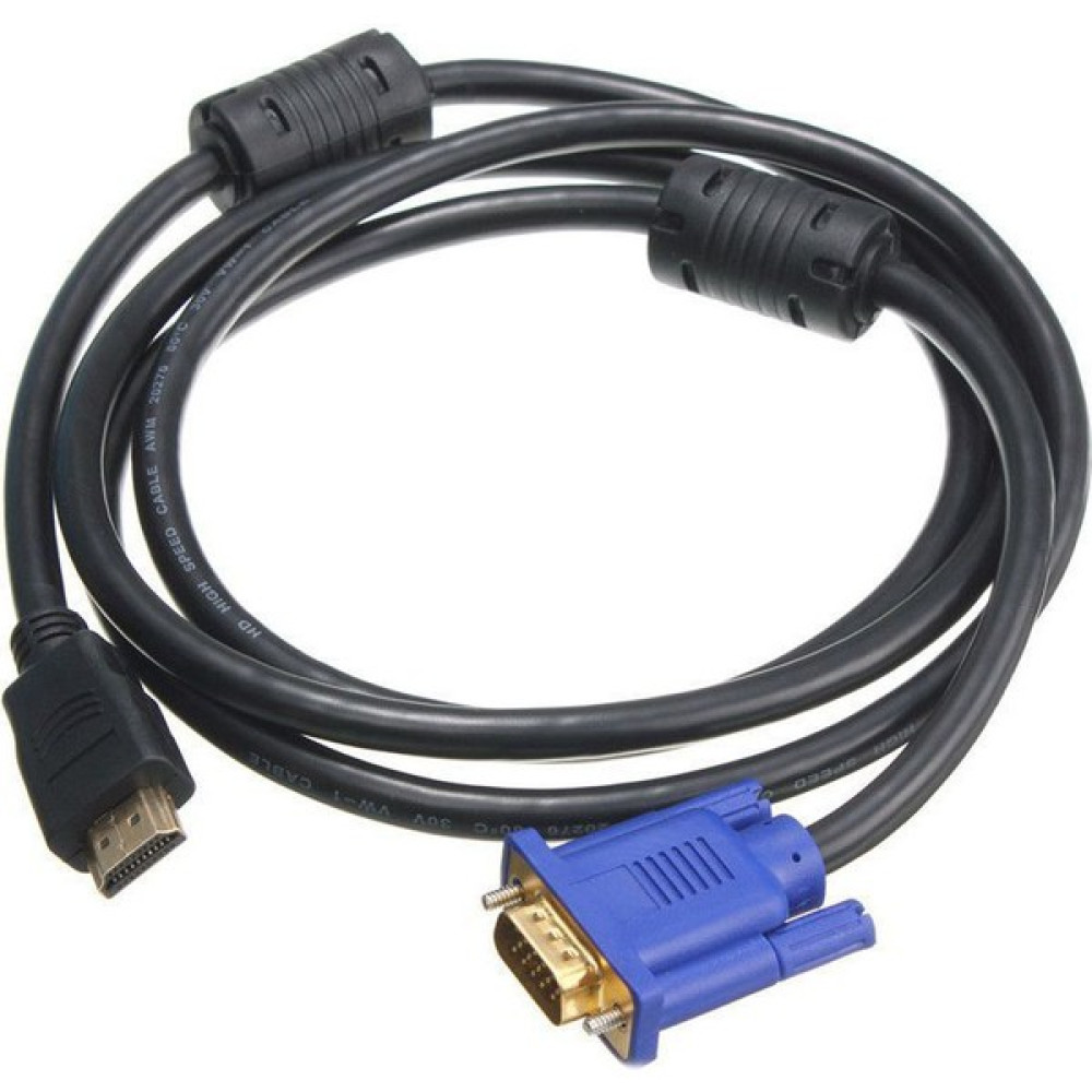 Hermoso Pc Için 1.8m Mavi Hdtv HDMI - VGA HD15 Erkek Adaptör Kablosu Dönüştürücü (Yurt Dışından) - Siyah - 1,1 m Görüntü Kablosu Fiyatı