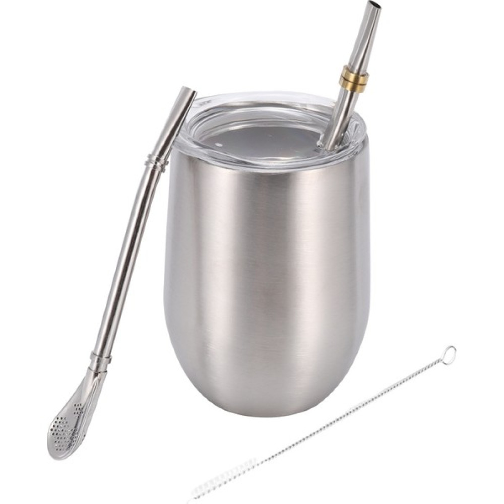 Hermoso Yerba Mate Kabak Çay Bardağı Seti 12OZ, Paslanmaz Kahve Su Bardağı, Gümüş (Yurt Dışından) - 1 Adet - Beyaz - 999 ml Fincan / Bardak / Kahve Takımı Fiyatı