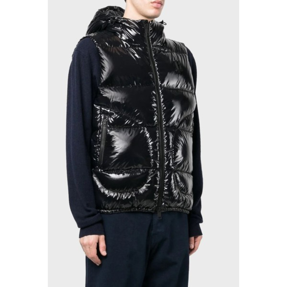 Herno Regular Fit Kaz Tüyü Dolgulu Kapüşonlu Parlak Şişme Yelek Erkek Yelek PI000860U 12220 9300 Erkek Yelek Fiyatı