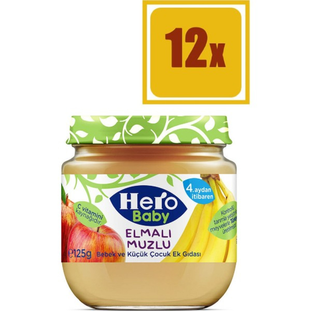 Hero Baby Elmalı Muzlu Kavanoz 125 gr Mama 12'li Set Bebek Beslenme Gereçleri Fiyatı