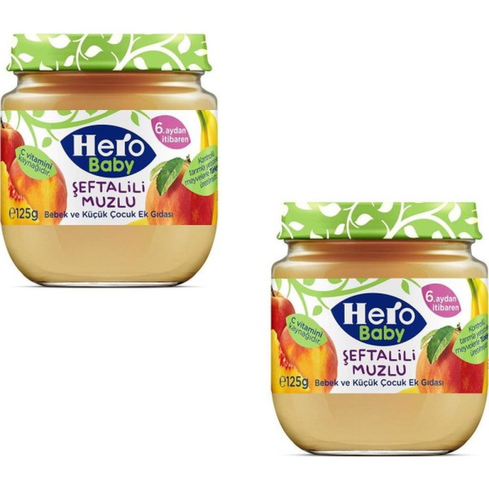Hero Baby Şeftali Muz 125 gr x 2'li Set Bebek Beslenme Gereçleri Fiyatı