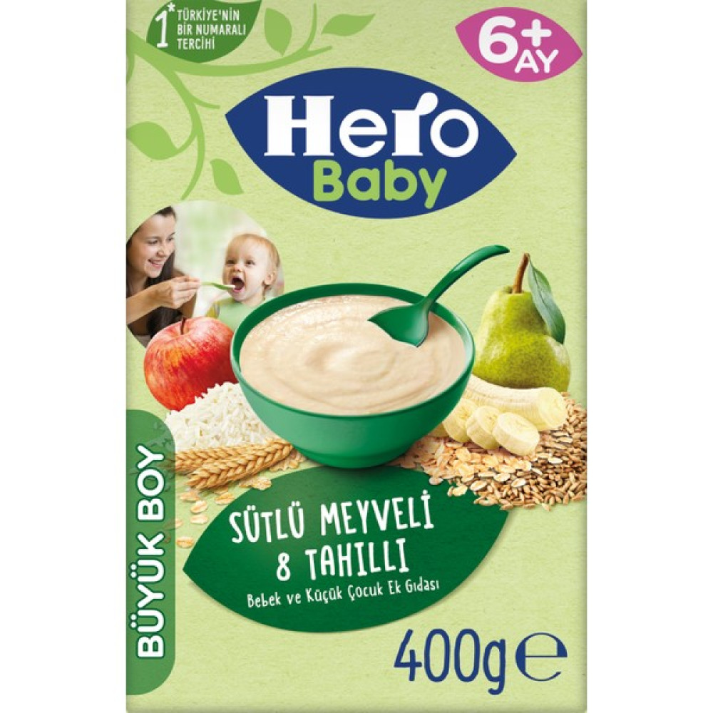 Hero Baby Sütlü 8 Tahıllı Meyveli Kaşık Mama 400g Bebek Mamaları Fiyatı