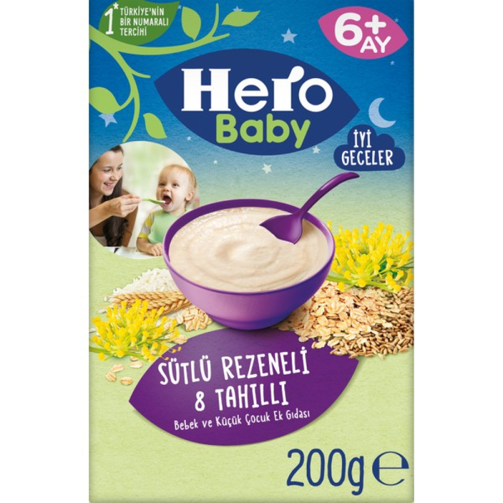 Hero Baby Sütlü 8 Tahıllı Rezeneli Kaşık Mama 200g Bebek Mamaları Fiyatı