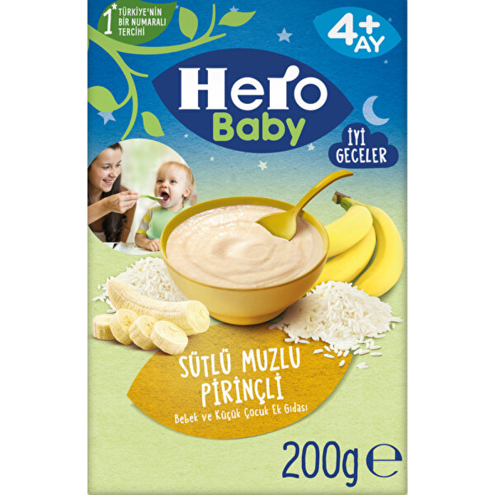 Hero Baby Sütlü Pirinçli Muzlu Kaşık Mama 200g Bebek Mamaları Fiyatı