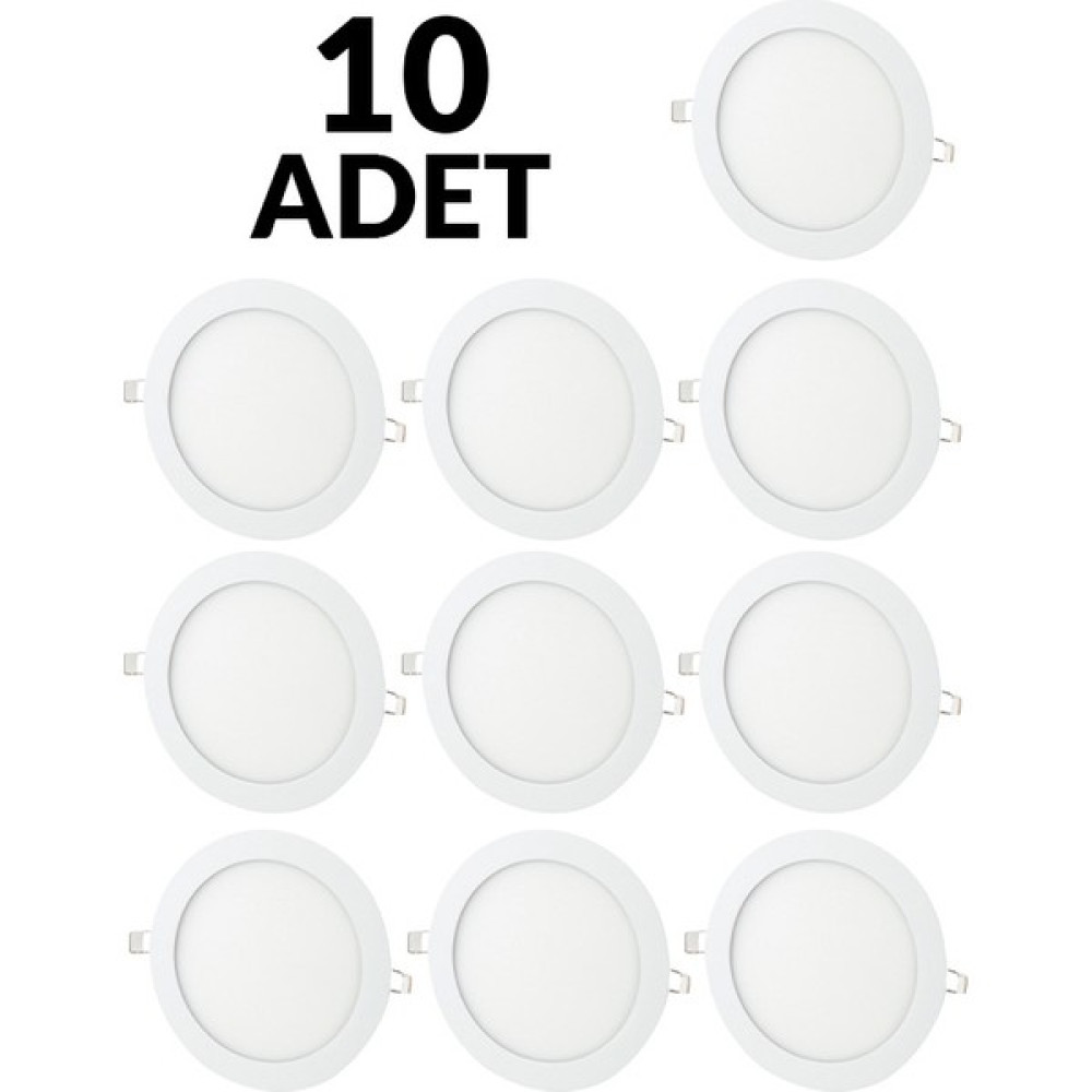 Hero Led 10'lu Paket 6 Watt Sıva Altı Yuvarlak Slim LED Panel - 6500K - Beyaz Işık Armatür Fiyatı