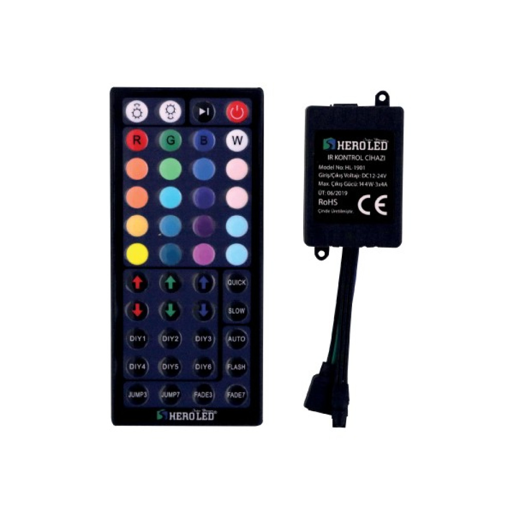 Hero Led 12 Amper 44 Tuşlu Rgb LED Kumanda Kontrol Cihazı Led Aydınlatmalar Fiyatı