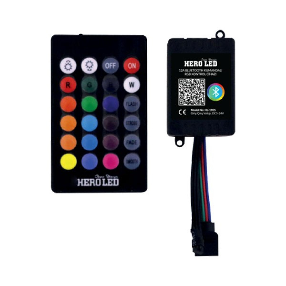 Hero Led 12A Bluetooth Kumandalı Rgb Şerit LED Kontrol Cihazı Led Aydınlatmalar Fiyatı