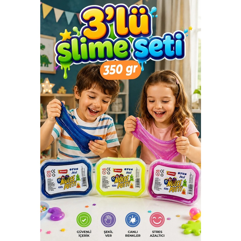 Heroes 350 gr Slime - 2 + 1 Oyun Jeli - Ele Yapışmaz - Renkli Oyun Hamuru & Kil Fiyatı