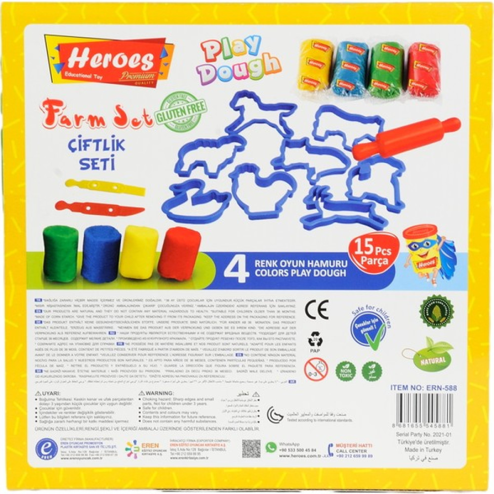 Heroes Orta Kutulu Çiftlik Glutensiz Oyun Hamuru Seti - Renkli Oyun Hamuru & Kil Fiyatı