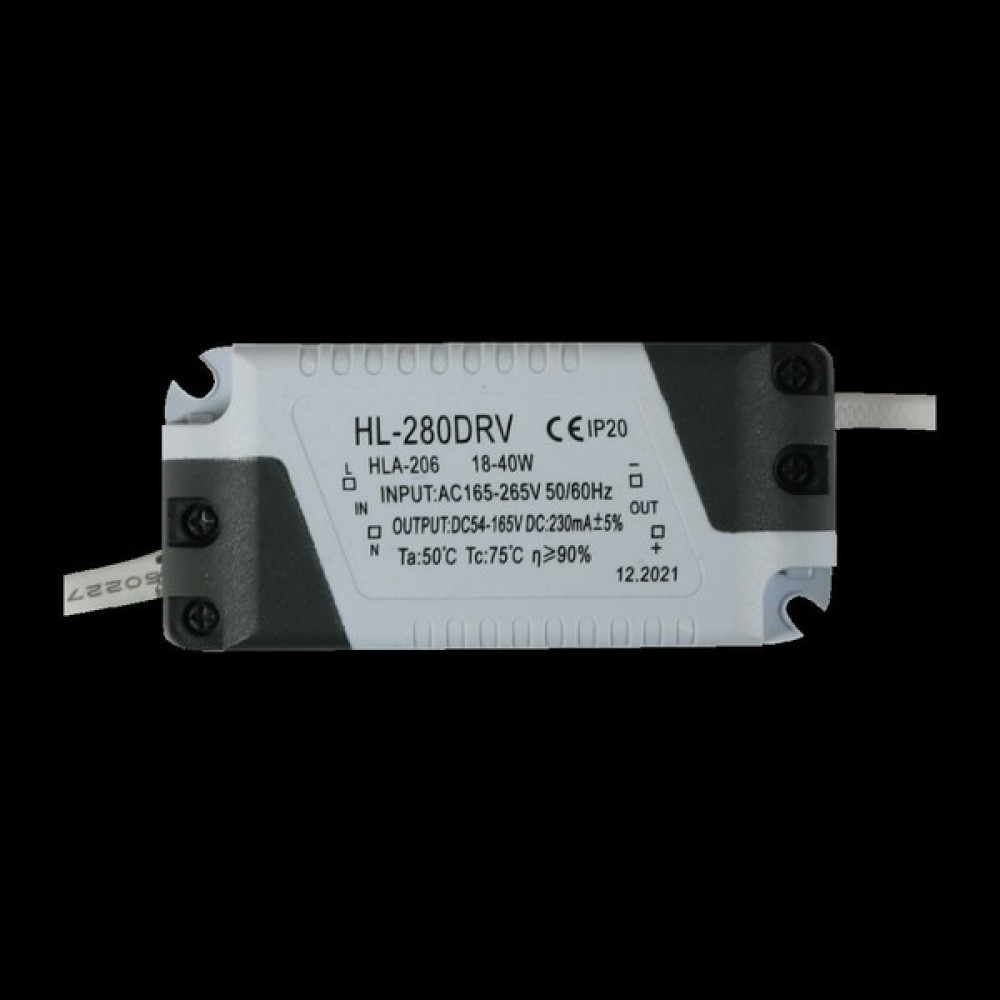 HEROLED LED Driver 18-40 Watt Çıkış DC54-165 Volt 230 Ma 60X60 Panel Için Yassı Soket Armatür Fiyatı