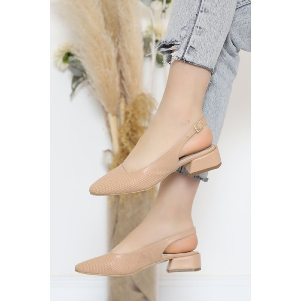 Hersey Evinizde 3 cm Topuklu Babet Bej - 17286.264. Babetler Fiyatı