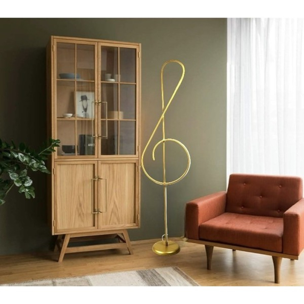 Herşey Nota Gold Nota Sol Anahtar Müzik Desenli Lambader Rgb Li A+ Modern Lambader Fiyatı