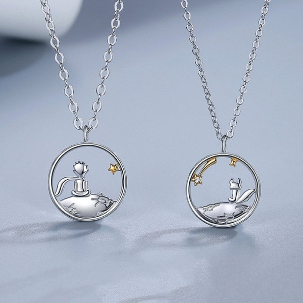 Herşey Nota Little Prince Küçük Prens ve Tilki Best Friends Dostluk Sembolü Çift Kolye Bijuteri Kolye Fiyatı