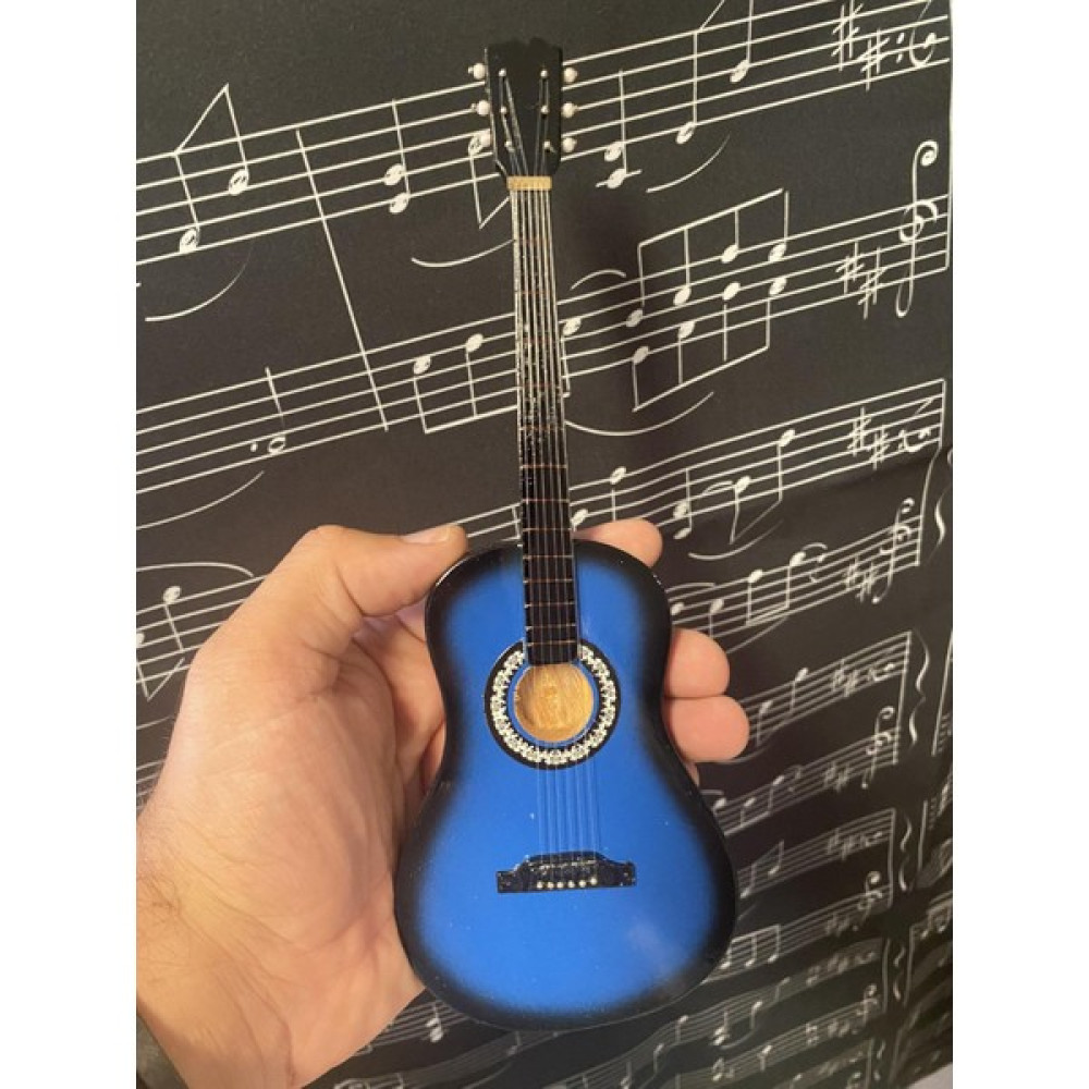 Herşey Nota Minyatür Gitar Mavi Klasik Gitar 25 cm Hediyelik Biblo - Violin Sunburst Elektro Gitarlar Fiyatı