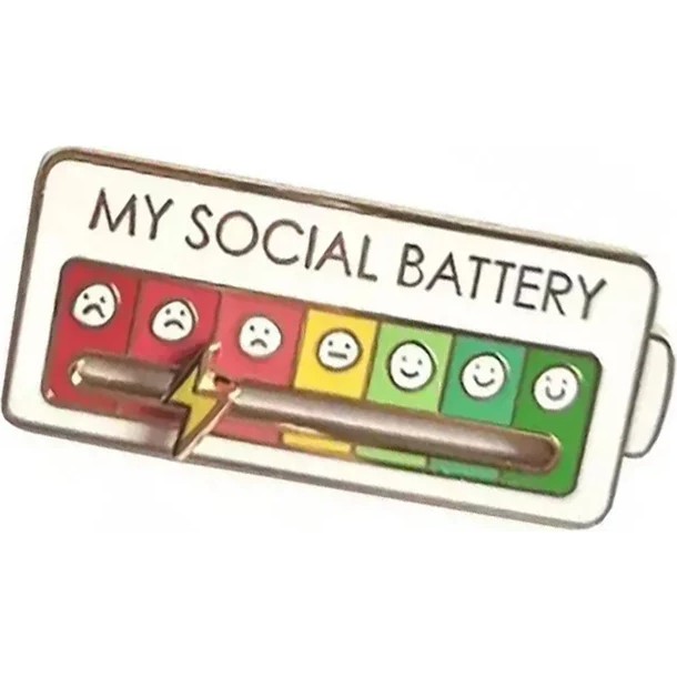 Herşey Nota My Social Battery Hareketli Rozet Pin Broş Beyaz Rozet Fiyatı