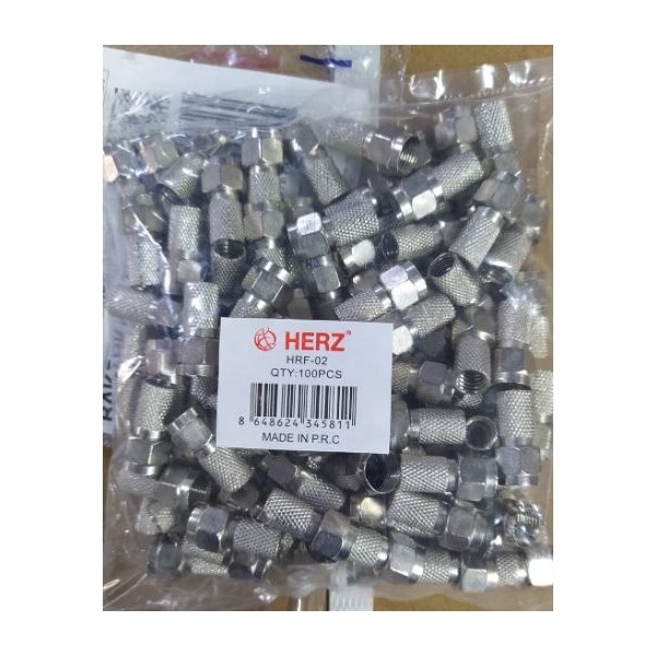 Herz Hf-02 Rg6 U6 22 mm Siyah Contalı F Konnektör 100 Lü Poşet Uydu Tv Cctv Konnektörü Diğer Fiyatı