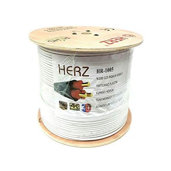 Herz RG6U4 500 m Beyaz Uydu Anten Kablosu