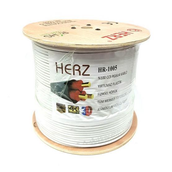 Herz RG6U4 500 m Beyaz Uydu Anten Kablosu