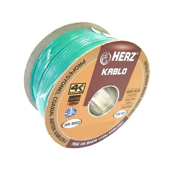 Herz RG6U6 100 m Yeşil Uydu Anten Kablosu