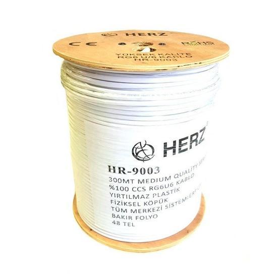 Herz RG6U6 300 m Beyaz Uydu Anten Kablosu