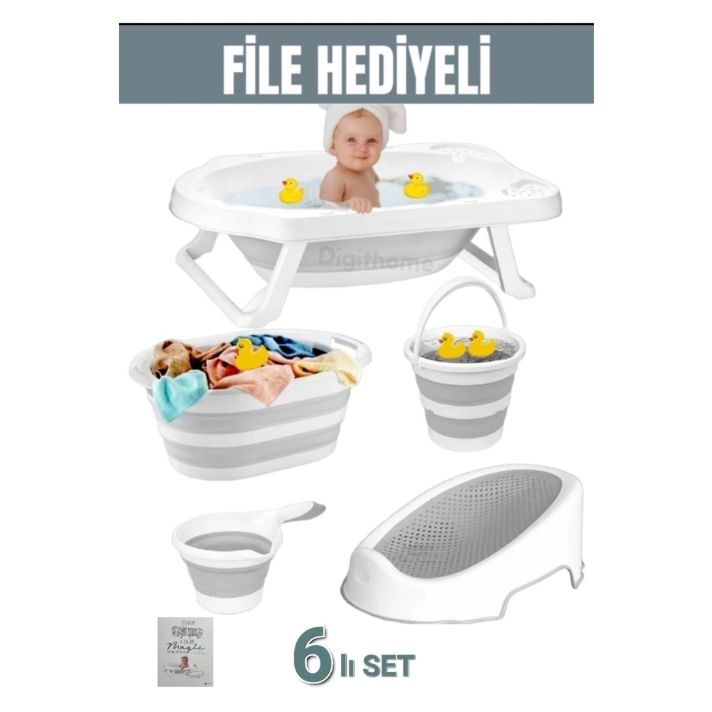 Herza House Nurbanu 6lı Bebek Küvet Set (FİLELİ) Bebek Banyo Küveti Fiyatı