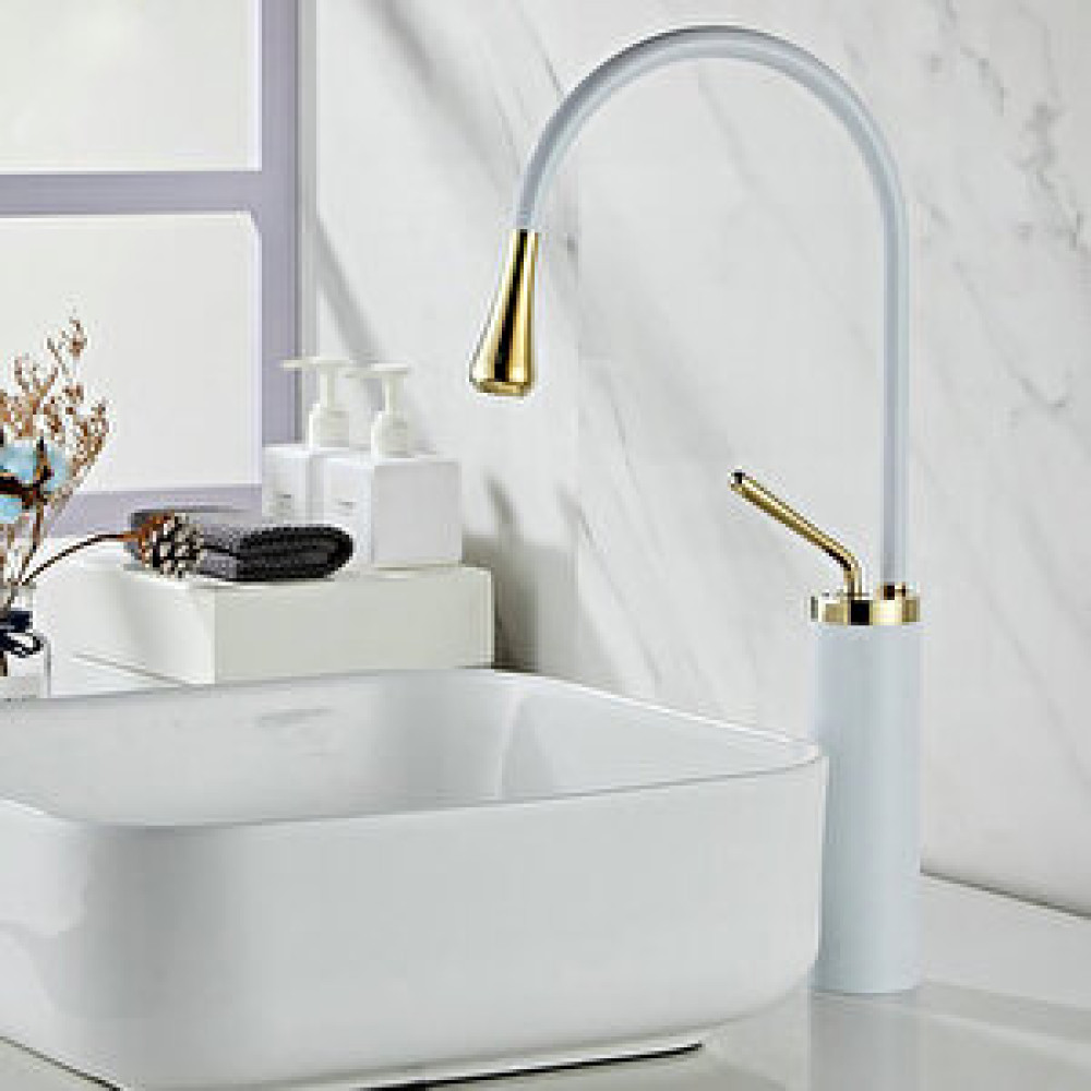 Hesaplı Çarşım Beyaz Altın(gold) Detaylı Milano Çanak Lavabo Banyo Bataryası Bataryalar Fiyatı