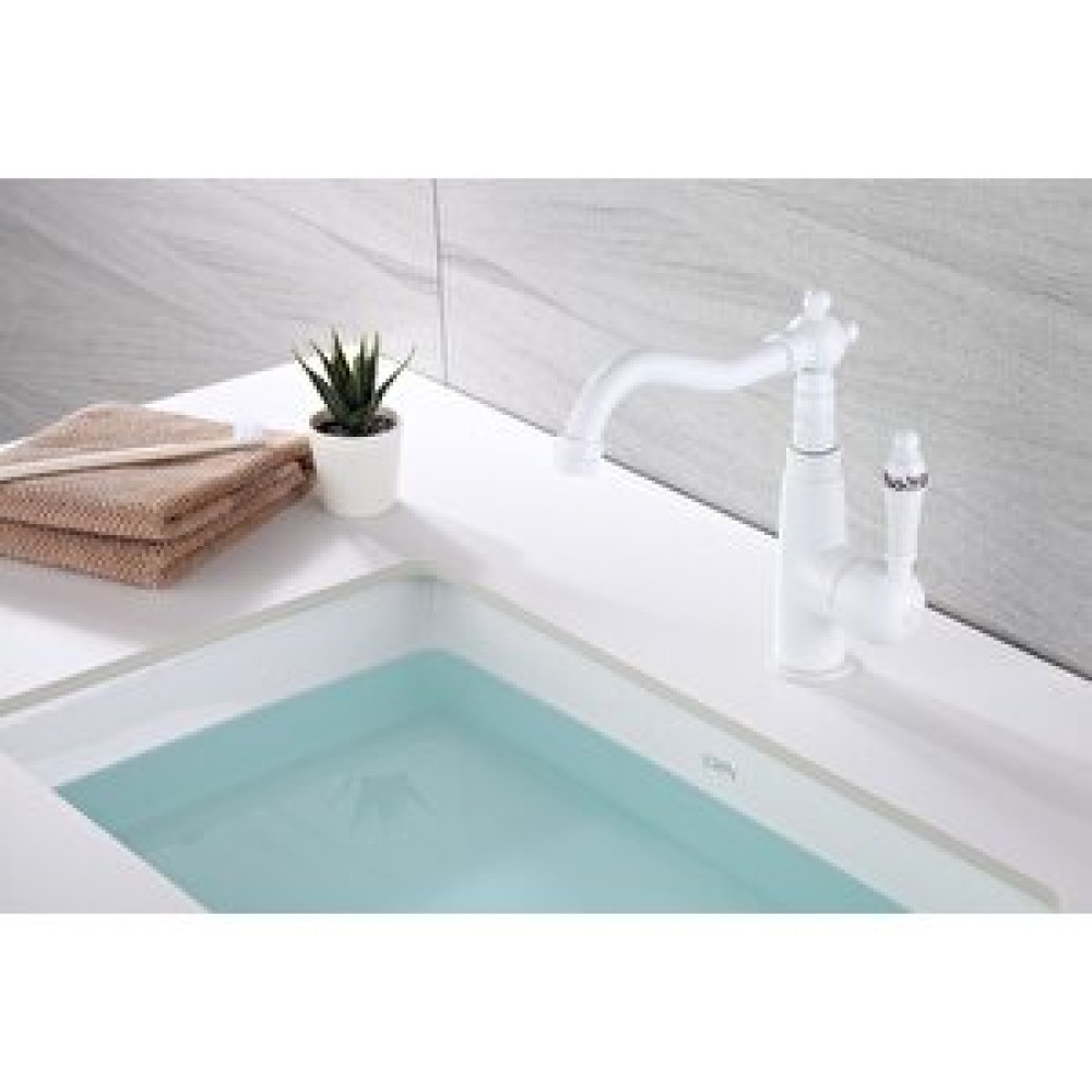 Hesaplı Çarşım Pirinç Beyaz Rustik Lavabo Bataryası Bataryalar Fiyatı