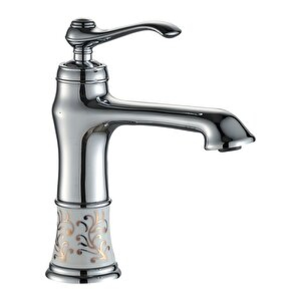 Hesaplı Çarşım Seramik İşlemeli Krom Lavabo Bataryası Bataryalar Fiyatı