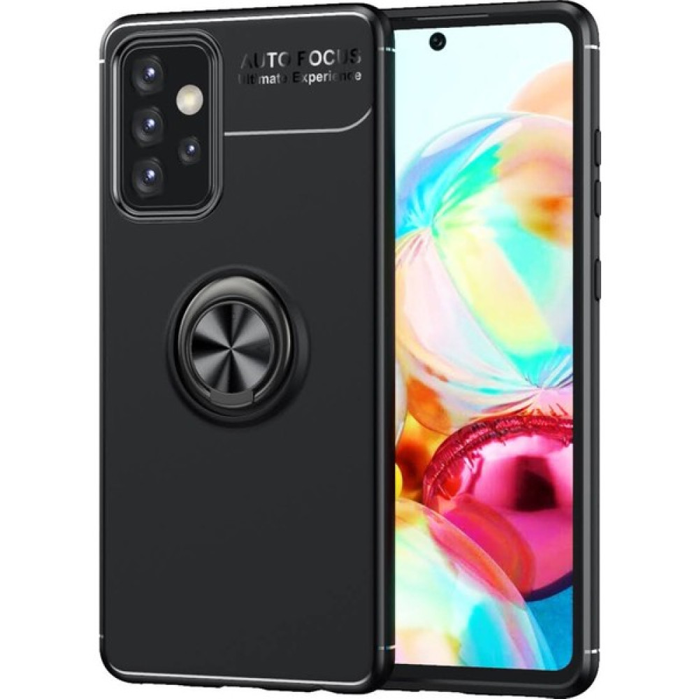 Hesaplı Dünya Samsung Galaxy A72 Kılıf Selfie Yüzüklü Esnek Silikon Siyah Cep Telefonu Kılıfı Fiyatı