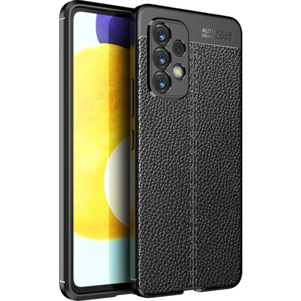 Hesaplı Dünya Samsung Galaxy A73 5g Uyumlu Kılıf Esnek Silikon Koruyucu Tpu Deri Dokulu Hns - Siyah Cep Telefonu Kılıfı Fiyatı