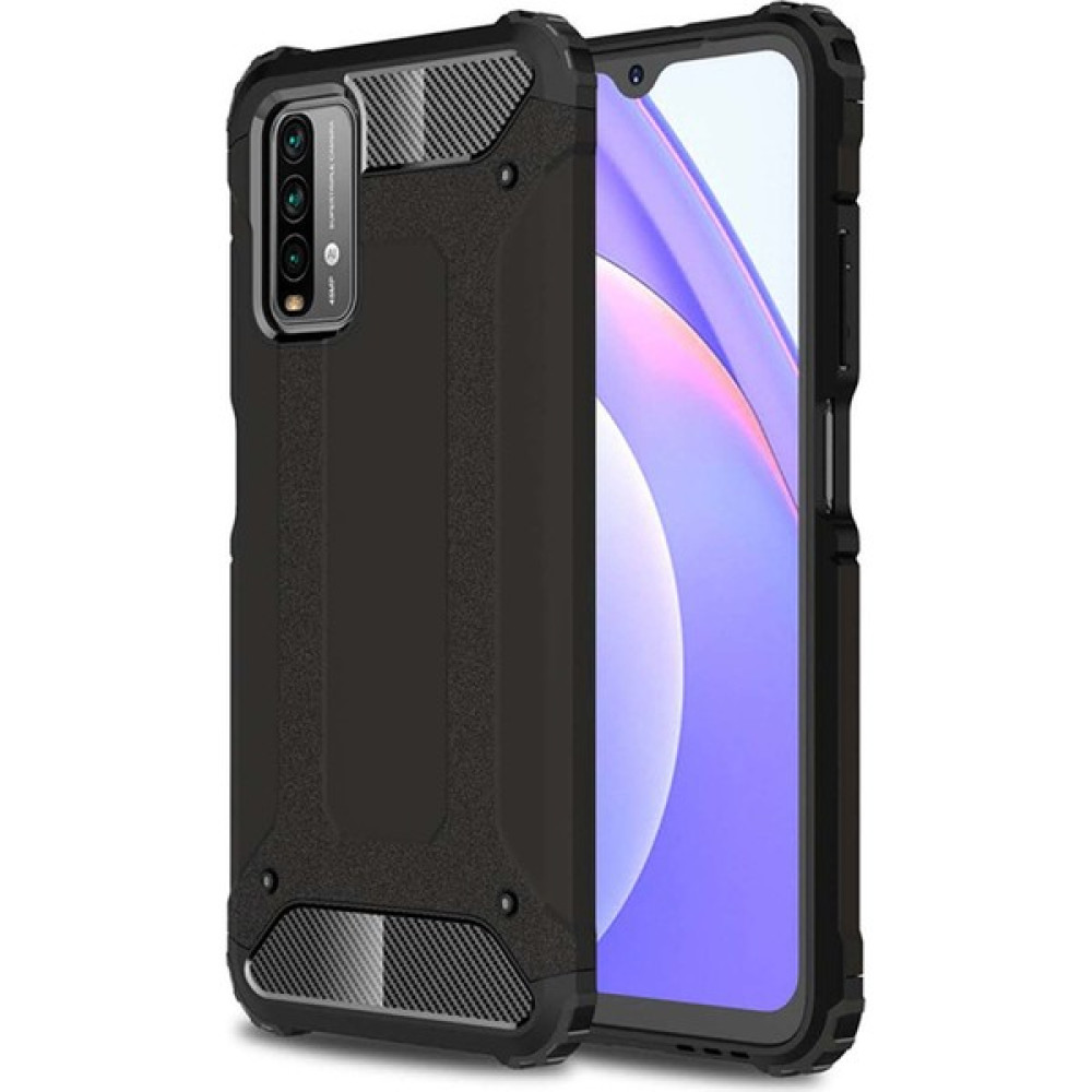 Hesaplı Dünya Xiaomi Redmi 9t Kılıf Koruyucu Çift Katmanlı Armor Case Siyah Cep Telefonu Kılıfı Fiyatı