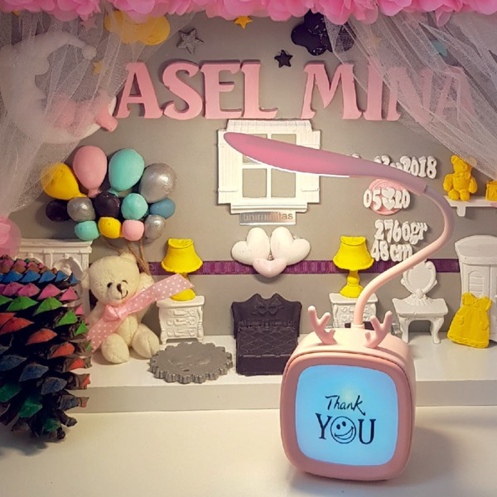 Hesaplı Market Şarjlı Şık Kitap Okuma Masa ve Gece Lambası Desk Lamp 3 Kademeli Doğal LED Işık - Turuncu Masa Lambası Fiyatı