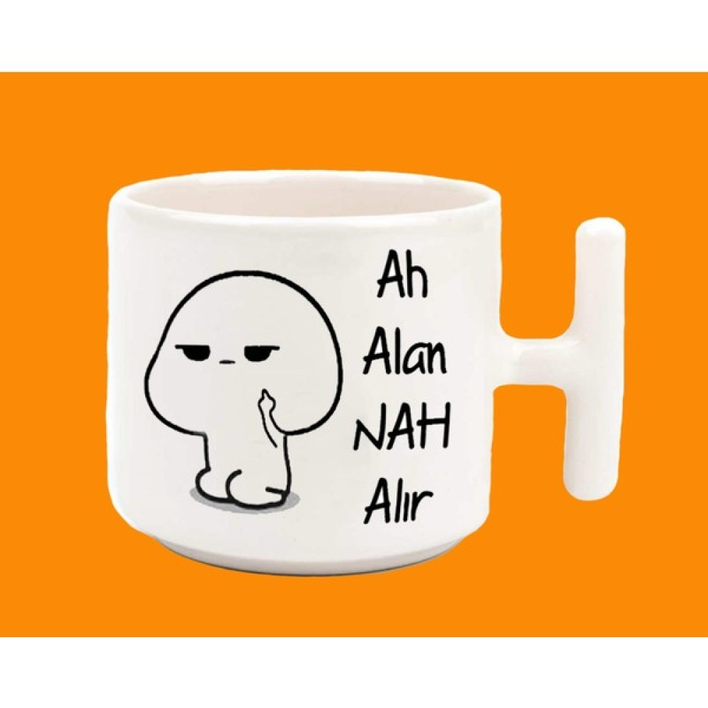 Hesaplısı Burada Ah Alan Nah Alır Espirili Baskılı Tkulplu Latte Kupa Bardak - Beyaz Fincan / Bardak / Kahve Takımı Fiyatı