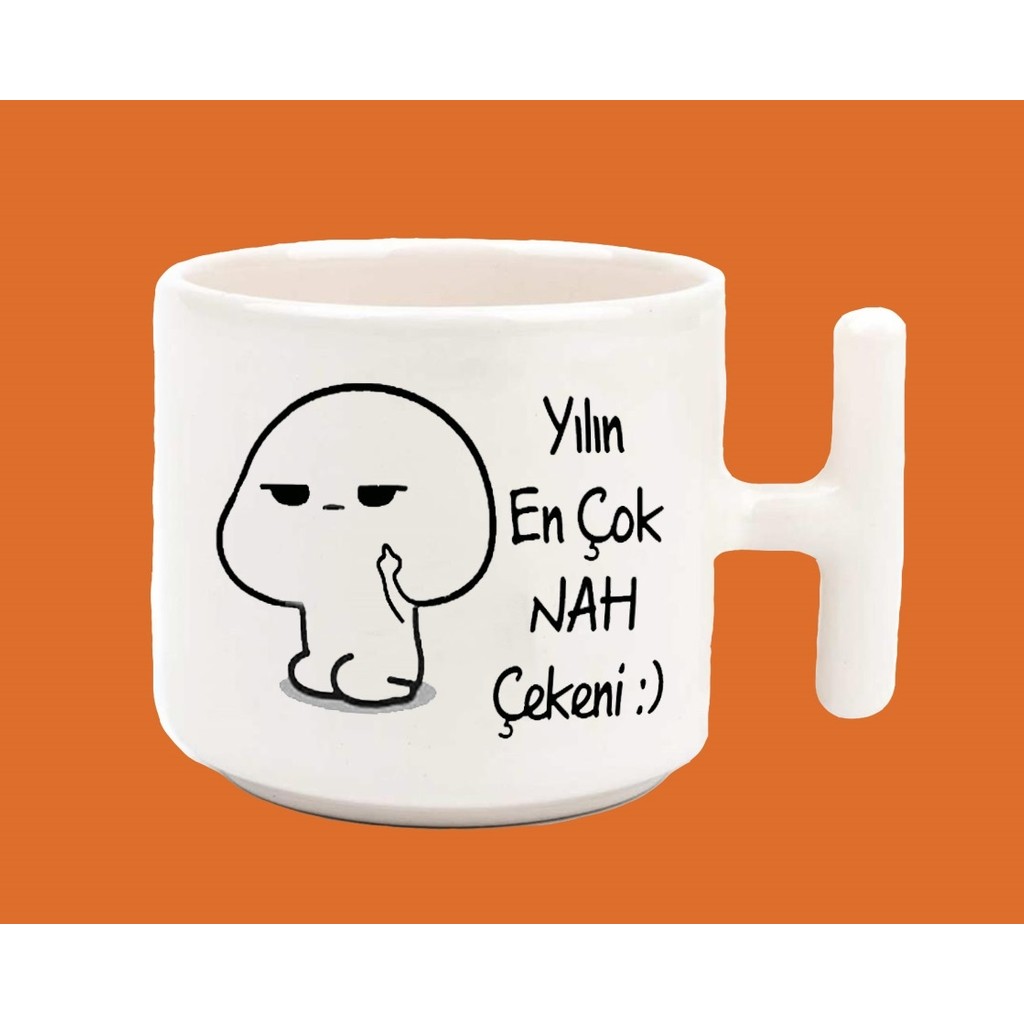 Hesaplısı Burada Yılın En Çok Nah Çekeni Espirili Baskılı T Kulplu Kupa Bardak - Beyaz Fincan / Bardak / Kahve Takımı Fiyatı