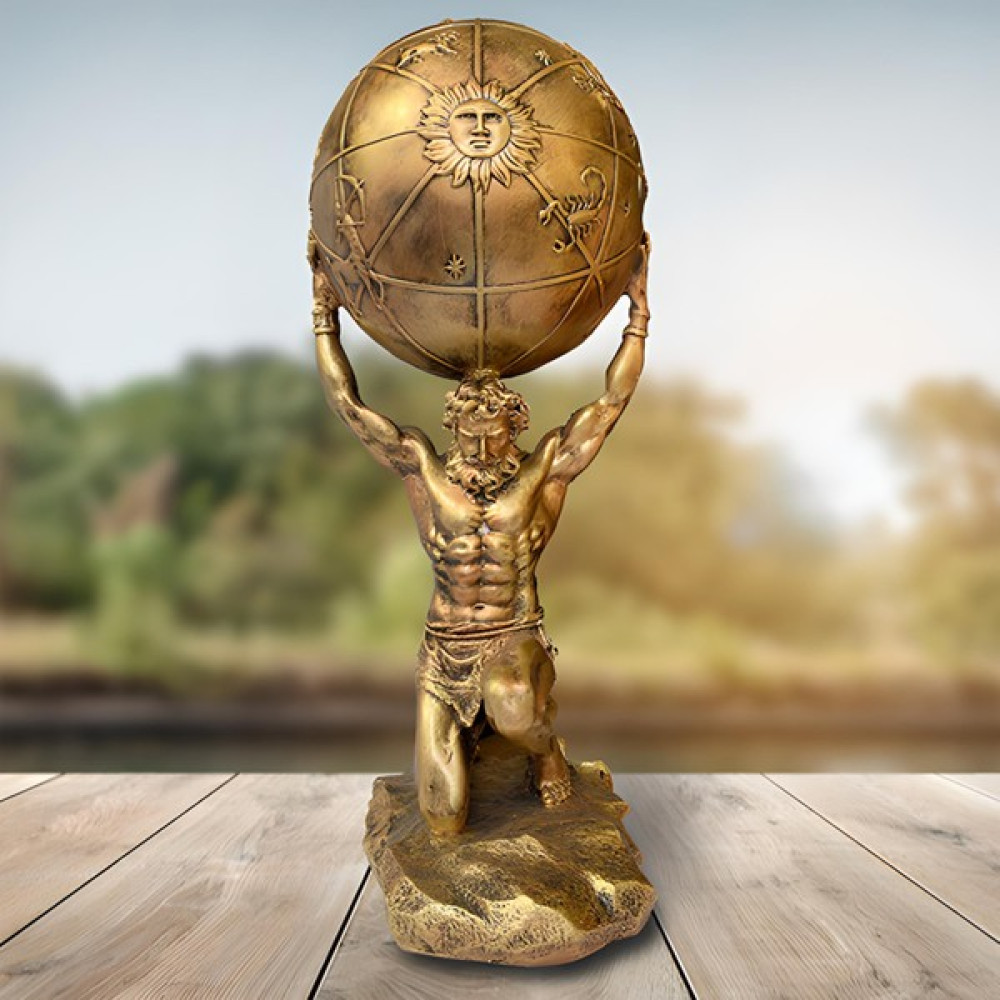 Hesperides Souviners Dünyayı Taşıyan Atlas Mitolojik Dekoratif Biblo - Gold Biblo Fiyatı