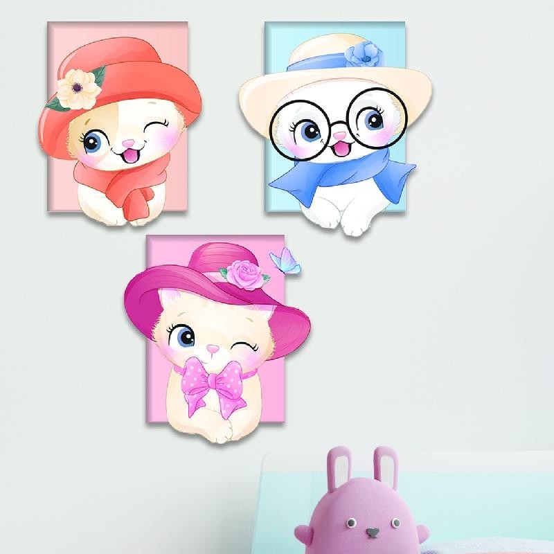 HET Concept Çerçeve Ahşap Set Bebek Çocuk Yatak Odası Ev Dekorasyon Model 035 - Renkli - Bebek Çocuk Odası Diğer Fiyatı