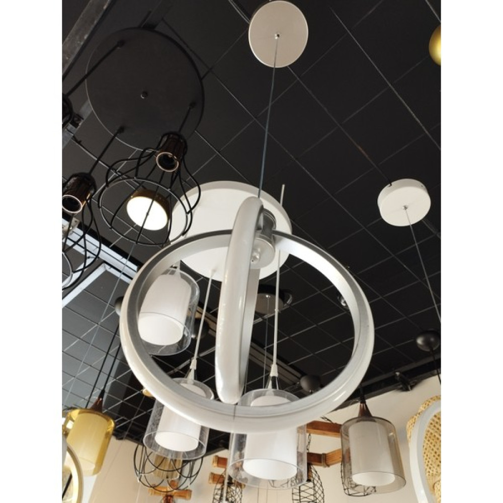 Hevsel Çember Içi Çember Gümüş Gövde Sarkıt Model Modern LED Aydınlatma Avize Fiyatı