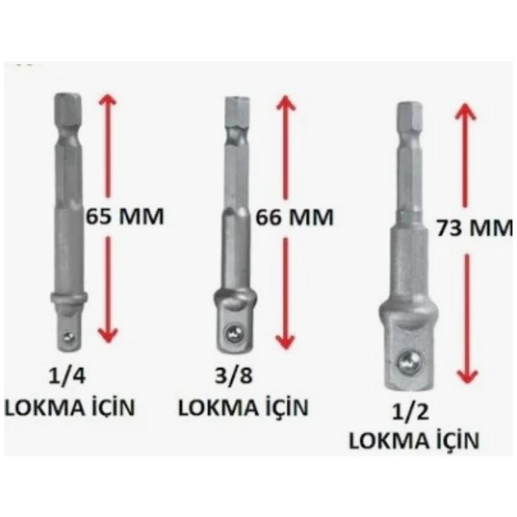 Hex Lokma Adaptör Seti 3lü Lokma Takımı Fiyatı
