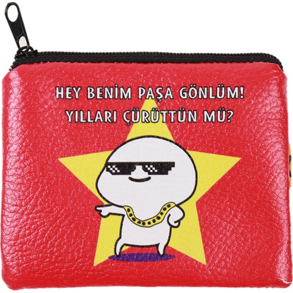 Hey Benim Paşa Gönlüm Tasarım Süet Bozuk Para Cüzdanı Bayan Cüzdan Fiyatı