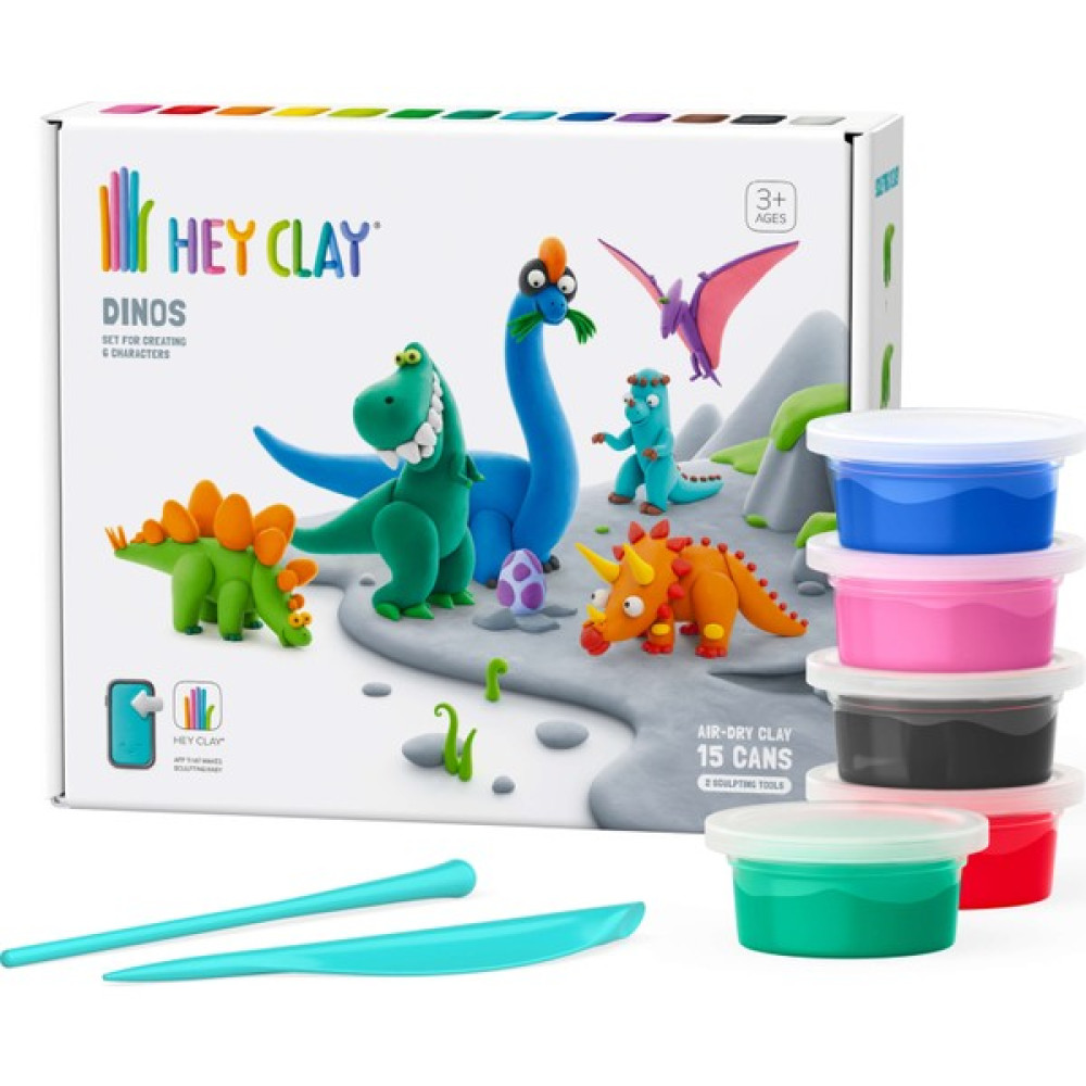 Hey Clay Hava ile Kuruyan Kil (15'li Kutu) - Dinozorlar - Renkli Eğitici Oyuncak Fiyatı