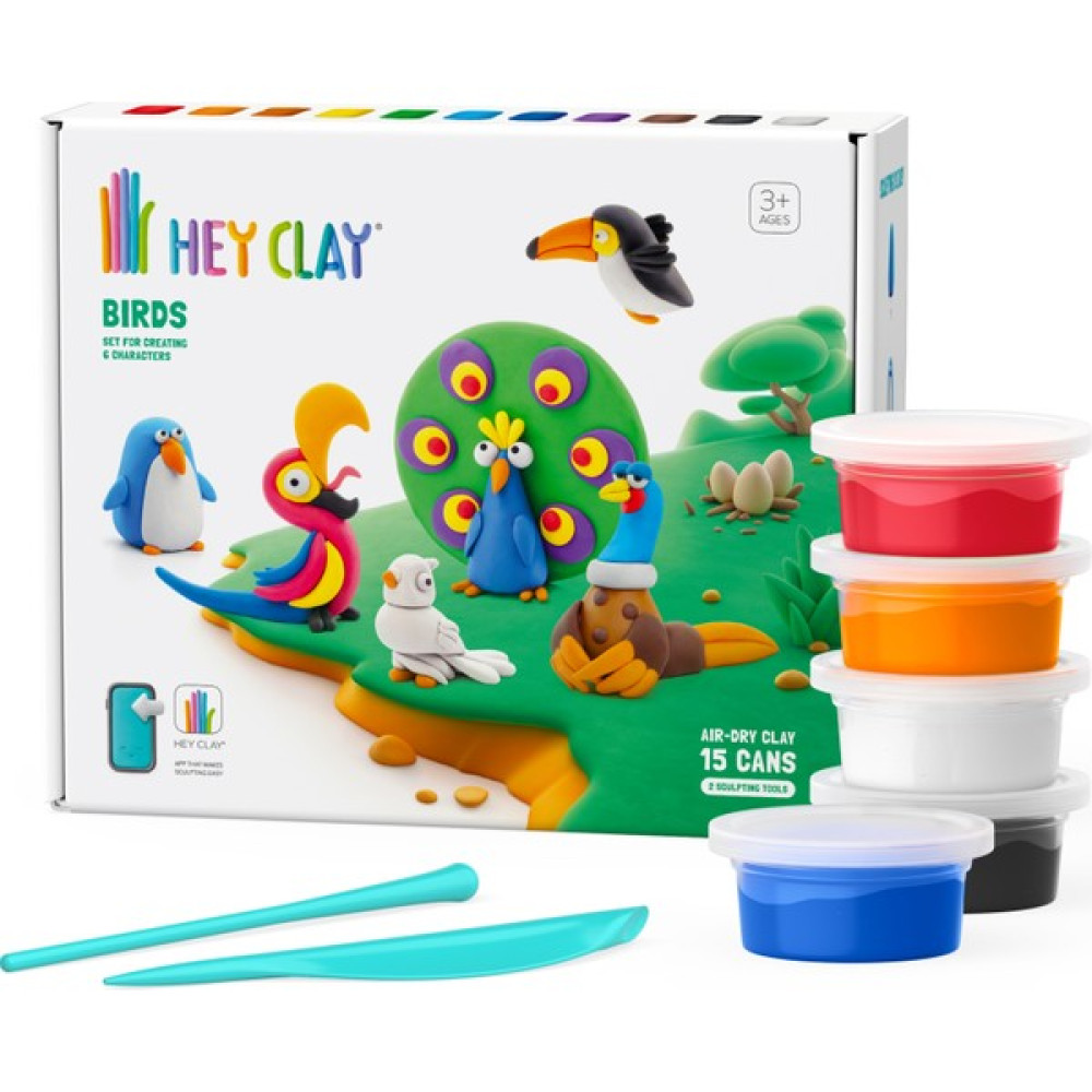 Hey Clay Hava ile Kuruyan Kil (15'li Kutu) - Kuşlar - Renkli Eğitici Oyuncak Fiyatı