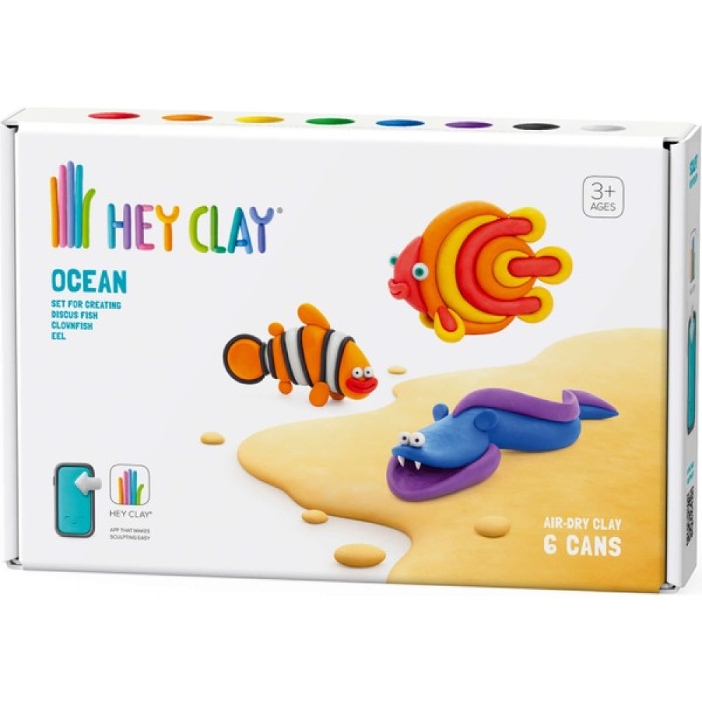 Hey Clay Hava ile Kuruyan Kil (6'lı Kutu) - Okyanus (Palyaço Balığı, Discus Balığı, Yılan Balığı) - Renkli Eğitici Oyuncak Fiyatı
